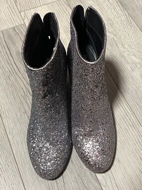 Steve Madden Glitter Ankle Boots in Silver
